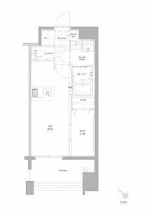 エンクレスト博多RIVERSIDE【4階】の間取り