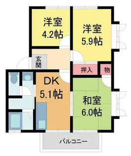 コム東宝塚【2階】の間取り