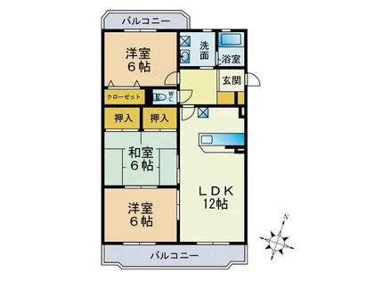 福岡県福岡市博多区月隈6丁目【マンション】の間取り