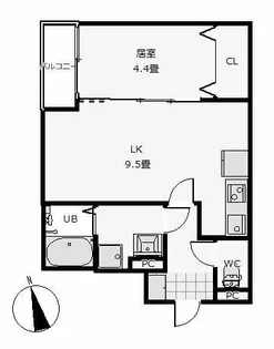 福岡県福岡市東区香椎1丁目【アパート】の間取り