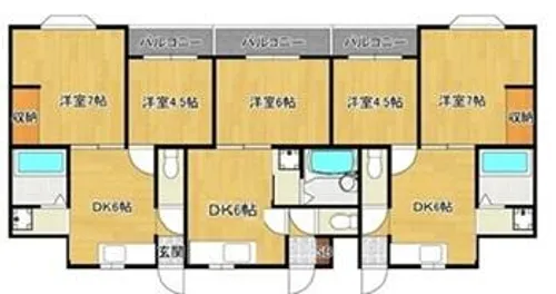 リバティ溝口【202号室】の間取り