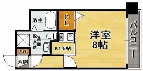 エステートモア天神ワーフ【10階】の間取り