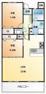 福岡県福岡市西区田尻1丁目【マンション】の間取り