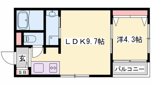 パレ シェーヌ デ クールⅢ【101号室】の間取り