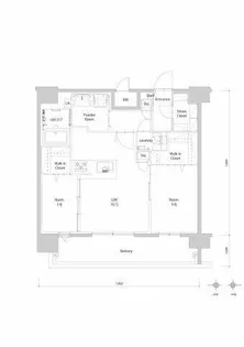 エンクレスト博多PARKSIDE【13階】の間取り