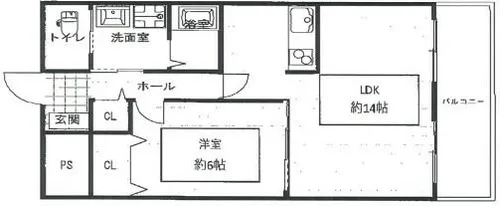 グランツ野里【402号室】の間取り
