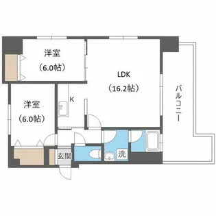 ビッグパレス南12条【11階】の間取り