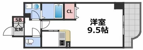 グランデカワノ玉造【2階】の間取り