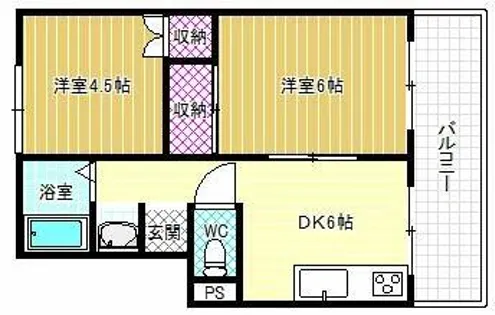 西嶌コーポラス【1階】の間取り