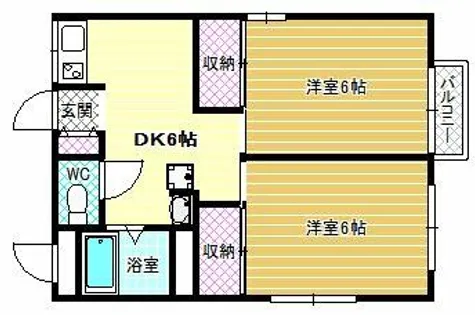尾崎ハイツC棟【2階】の間取り