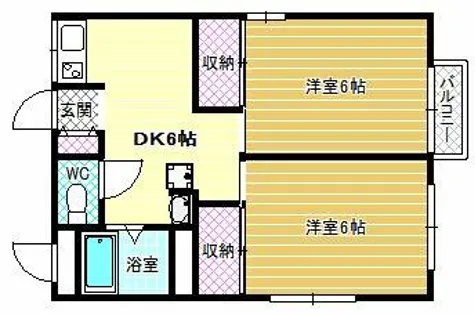 尾崎ハイツC棟【2階】の間取り