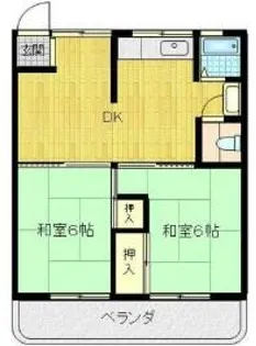 大塩コーポ【2-D号室】の間取り