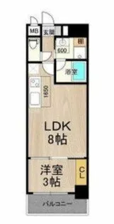 フロンティアタワー九条Ⅰ【9階】の間取り