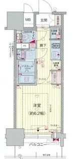 プレサンスタワー北浜【6階】の間取り