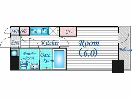 エスリードレジデンス梅田フロント【7階】の間取り