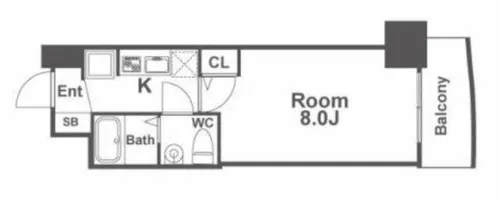 SERENiTE堺筋本町SUD【14階】の間取り