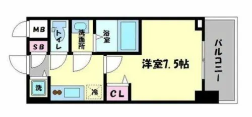 リッツ難波南Ⅱ【3階】の間取り