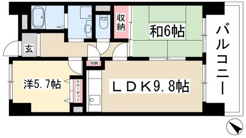 アーバンドエル原【9階】の間取り