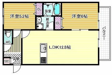 アッツ・コート松原三宅ファミリア北館【1階】の間取り