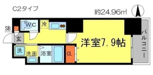 アドバンス大阪城アンジュ【7階】の間取り