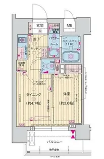 ソルテラス阿波座ウィズ【4階】の間取り