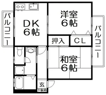クレール津田【2階】の間取り