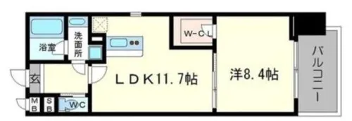 ラクラス長堀橋【13階】の間取り