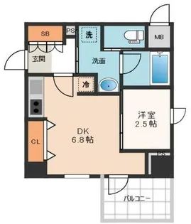 シーズンフラッツ新町【9階】の間取り