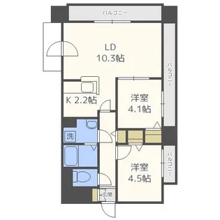 レジディア札幌駅前【11階】の間取り