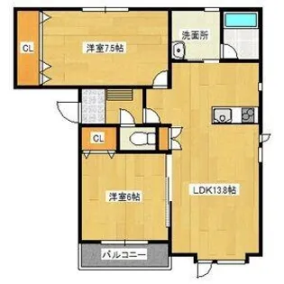 グランドソレーユB【3階】の間取り