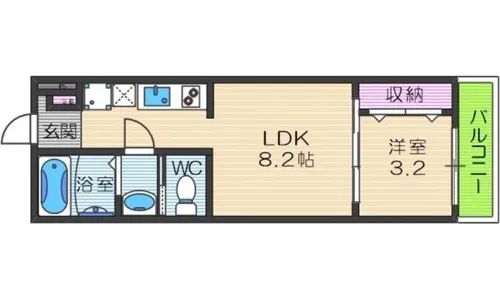 CASA南巽EAST【2階】の間取り