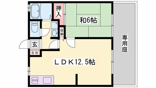 クレモナハイツ田寺【102号室】の間取り