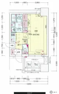 プレサンス谷町アルファ【5階】の間取り