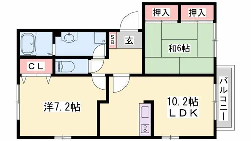パディ飾磨 Ⅲ番館【1A号室】の間取り