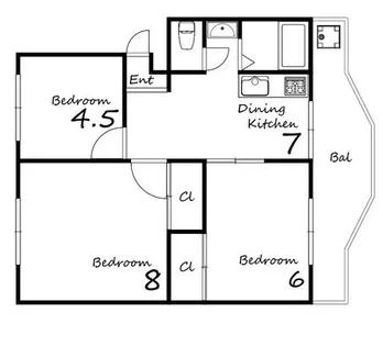 溝口ハイツ【C-4号室】の間取り