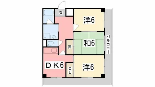 コーポ青山Ⅰ【2階】の間取り