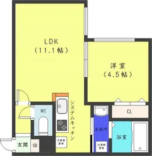 YS’HOKUDAI NISHI【1階】の間取り