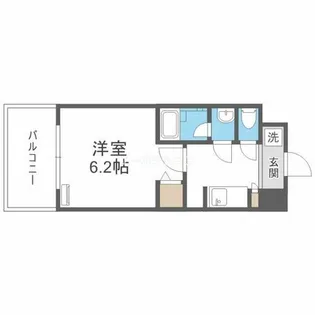 スプランディッド難波Ⅱ【9階】の間取り