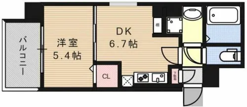 TLRレジデンス難波東【4階】の間取り