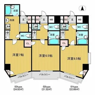 シャイン塩釜ハイツ【702号室】の間取り