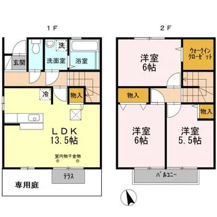 オークスコート西新在家 A棟【1階】の間取り