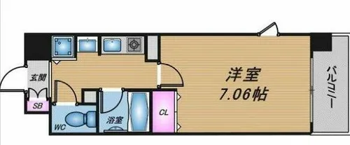 クレアートアドバンス大阪城南【5階】の間取り