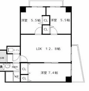 サンヴェール坊垣【504号室】の間取り