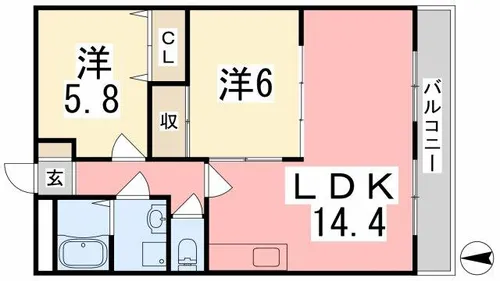 エレガンティ・M【205号室】の間取り