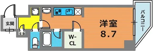 アスヴェル神戸元町海岸通【6階】の間取り