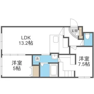 レブニーズ ザ・レジデンス二十四軒セカンド【4階】の間取り