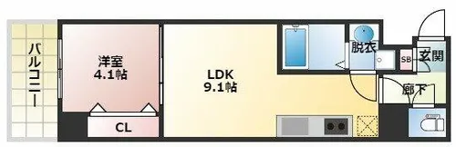 S-RESIDENCE江坂Eminence【2階】の間取り