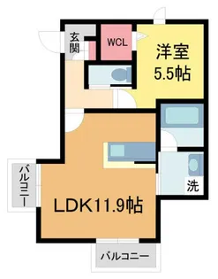 Hebel Maison ITM【201号室】の間取り