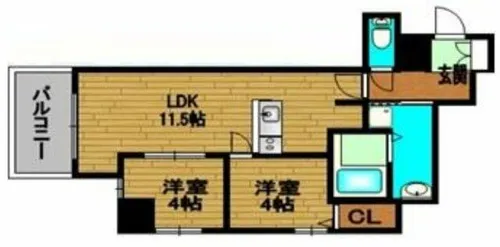 インペリアルスイート南堀江【7階】の間取り