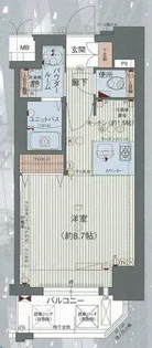 プレサンス梅田北パワーゲート【8階】の間取り